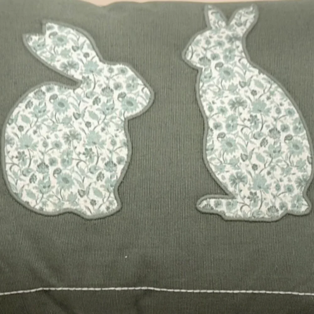Lumbar Easter Bunny Applique with Tassels‎ Pillow - Threshold Studio McGee
